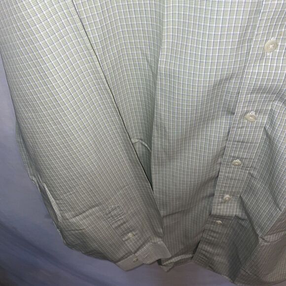 Brooks Brothers 346 Men’s Dress Shirt Size Medium Green Striped Business Formal - Picture 5 of 12